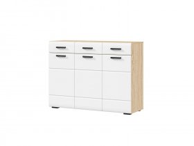 Комод 1200 КМ-01 Либерти (дуб сонома/белый глянец) в Витиме - vitim.mebel-nsk.ru | фото