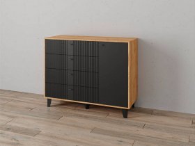 Комод «Катрин-13» ( дуб крафт золотой/карбон вулкан) в Витиме - vitim.mebel-nsk.ru | фото