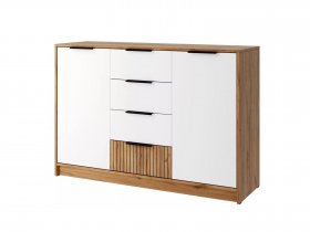 Комод КМ-002 Ивис (дуб крафт золотой/белый) в Витиме - vitim.mebel-nsk.ru | фото