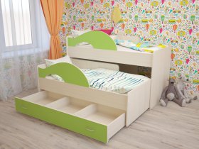 Кровать детская двухуровневая Радуга 80*160 в Витиме - vitim.mebel-nsk.ru | фото