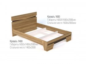 Кровать двуспальная 1,4 м Ницца в Витиме - vitim.mebel-nsk.ru | фото
