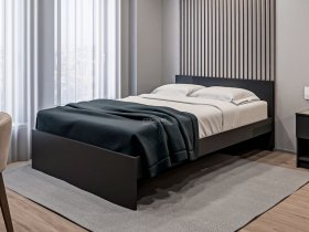 Кровать двуспальная 1,4м Бруклин СБ-3353 (диамант серый) в Витиме - vitim.mebel-nsk.ru | фото
