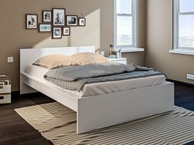 Кровать двуспальная 1,4м Леон СБ-3368 (белый) в Витиме - vitim.mebel-nsk.ru | фото