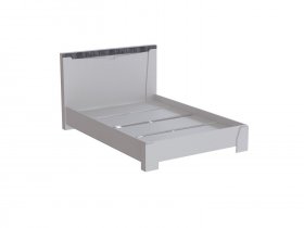 Кровать двуспальная 1,6 Ливерпуль (белый/бетон светлый) в Витиме - vitim.mebel-nsk.ru | фото