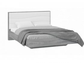 Кровать двуспальная 1,6 м «Миранда» Тип 1 (Дуб Гамильтон/Белый глянец) в Витиме - vitim.mebel-nsk.ru | фото