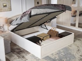 Кровать двуспальная 1,6 м Венеция КРМП-160 с подъемным механизмом в Витиме - vitim.mebel-nsk.ru | фото