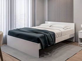 Кровать двуспальная 1,6м Бруклин СБ-3354 (белый) в Витиме - vitim.mebel-nsk.ru | фото