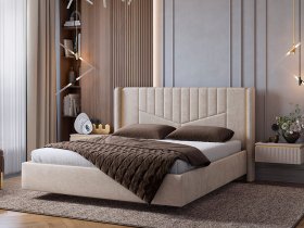 Кровать двуспальная 1,6м Диор (кашемир суфле (велюр)) в Витиме - vitim.mebel-nsk.ru | фото