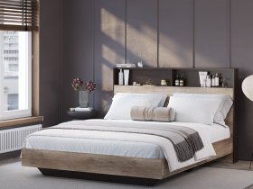 Кровать двуспальная 1,6м КР-16 Энигма (венге/дуб каньон) в Витиме - vitim.mebel-nsk.ru | фото