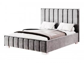 Кровать двуспальная с под.мех. 1,6м Мирабель (графит) в Витиме - vitim.mebel-nsk.ru | фото