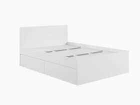 Кровать двуспальная с ящиками 1,4м Мадера-М1400 (белый) в Витиме - vitim.mebel-nsk.ru | фото