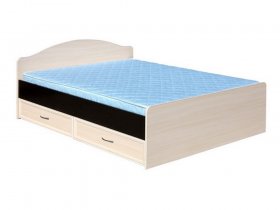 Кровать  двуспальная с ящиками 1,6м-1 (круглая спинка) в Витиме - vitim.mebel-nsk.ru | фото