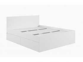 Кровать двуспальная с ящиками 1,6м Мадера-М1600 (белый) в Витиме - vitim.mebel-nsk.ru | фото