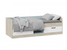 Кровать комбинированная «Оливер» Тип 1 401.003.000 (дуб крафт серый/белый/серо-голубой) в Витиме - vitim.mebel-nsk.ru | фото