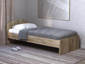 Кровать односпальная 80 с низкой спинкой (дуб крафт серый) в Витиме - vitim.mebel-nsk.ru | фото