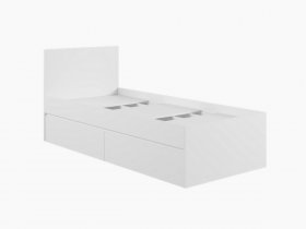 Кровать односпальная с ящиками 0,9м Мадера-М900 (белый) в Витиме - vitim.mebel-nsk.ru | фото