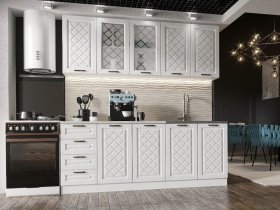 Кухонный гарнитур Агава 2,0 м (акация белая) в Витиме - vitim.mebel-nsk.ru | фото