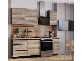 Кухонный гарнитур Энигма 1,6м (венге/дуб каньон) в Витиме - vitim.mebel-nsk.ru | фото