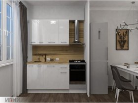 Кухонный гарнитур МДФ Выгодно и точка 1,5 м (белый глянец) в Витиме - vitim.mebel-nsk.ru | фото