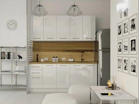 Кухонный гарнитур МДФ Выгодно и точка 2,0 м (белый глянец) в Витиме - vitim.mebel-nsk.ru | фото