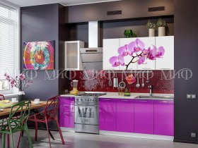 Кухонный гарнитур Орхидея (фиолетовый) в Витиме - vitim.mebel-nsk.ru | фото