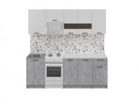 Кухонный гарнитур Розалия 1,7 м (белый/цемент) в Витиме - vitim.mebel-nsk.ru | фото