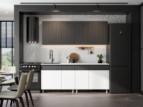 Кухонный гарнитур София (2,0м) (бланж/графит матовый) в Витиме - vitim.mebel-nsk.ru | фото