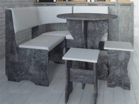 Кухонный уголок Лотос  (цемент темный к/з White) в Витиме - vitim.mebel-nsk.ru | фото