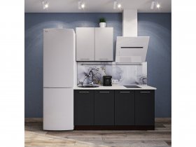 Модульная кухня Классика (белый глянец/черный) в Витиме - vitim.mebel-nsk.ru | фото