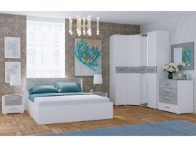 Модульная спальня Бьянка (белый/бетон) в Витиме - vitim.mebel-nsk.ru | фото