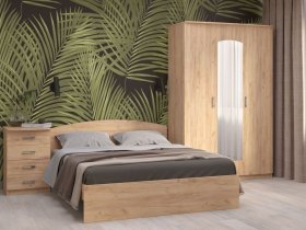Модульная спальня Ирина (дуб крафт золотой) в Витиме - vitim.mebel-nsk.ru | фото