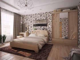 Модульная спальня Виктория-1 (дуб сонома) в Витиме - vitim.mebel-nsk.ru | фото