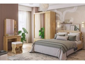 Модульная спальня Виктория-1 (дуб крафт золотой) в Витиме - vitim.mebel-nsk.ru | фото