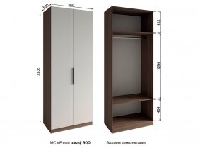 Шкаф 900 Роза (орех франклин карамельный/бежевый скин) в Витиме - vitim.mebel-nsk.ru | фото