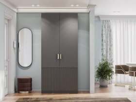 Шкаф двухстворчатый Эккервуд (Нью) (графит) в Витиме - vitim.mebel-nsk.ru | фото