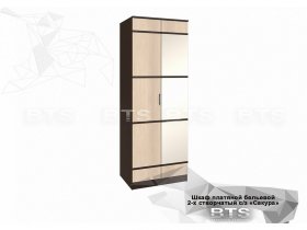 Шкаф двухстворчатый с зеркалом платяной-бельевой Сакура (BTS) в Витиме - vitim.mebel-nsk.ru | фото