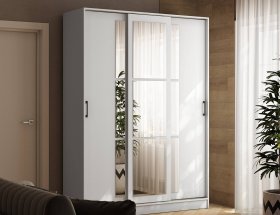 Шкаф-купе 1,6м «Стиль-2» (белый) в Витиме - vitim.mebel-nsk.ru | фото