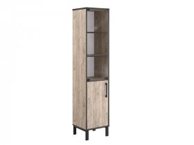 Шкаф-пенал витрина Шк033.0 Гермес лофт (дуб крафт серый) в Витиме - vitim.mebel-nsk.ru | фото