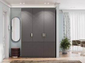 Шкаф трехстворчатый Эккервуд (Нью) (графит) в Витиме - vitim.mebel-nsk.ru | фото
