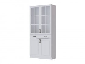 Шкаф-витрина Апполия гостиная (белый/белый дуб) в Витиме - vitim.mebel-nsk.ru | фото