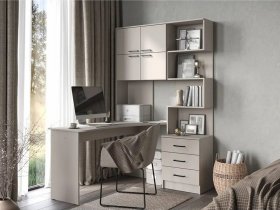Стол компьютерный №1 Брауни левый (кашемир) в Витиме - vitim.mebel-nsk.ru | фото