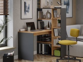 Стол письменный тип 16 (дуб крафт золотой/графит серый) в Витиме - vitim.mebel-nsk.ru | фото