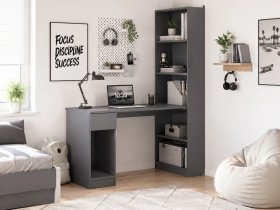 Стол письменный угловой «Лайт» 10.01 (темно-серый) в Витиме - vitim.mebel-nsk.ru | фото