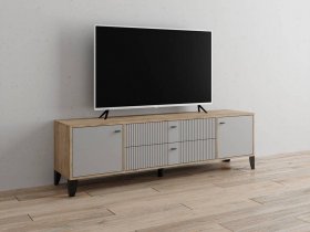 Тумба под ТВ Парус-10 (дуб крафт серый/серый) в Витиме - vitim.mebel-nsk.ru | фото