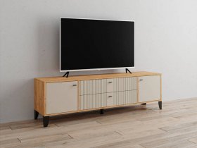Тумба под ТВ Парус-10 (дуб крафт золотой/сантьяго софт) в Витиме - vitim.mebel-nsk.ru | фото