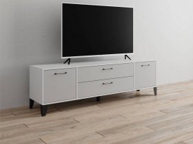 Тумба под ТВ Парус-13 (белый/серый камень) в Витиме - vitim.mebel-nsk.ru | фото