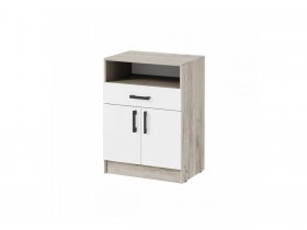 Тумба ТБ-1 Вега (дуб крафт серый/белый) в Витиме - vitim.mebel-nsk.ru | фото