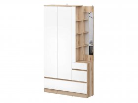 Вешалка с зеркалом Брауни (дуб делано/белый) в Витиме - vitim.mebel-nsk.ru | фото